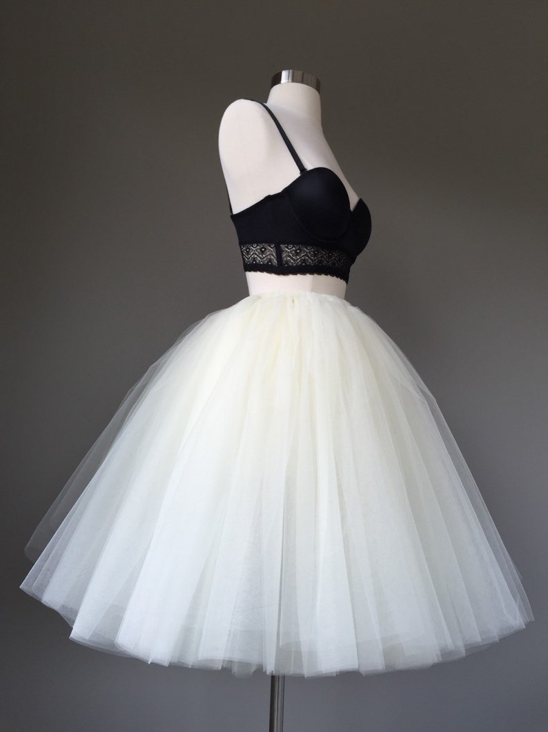 LIGHT IVORY Tulle Skirt, Adult Tutu, Any Size, Any Length, Any Color image 2