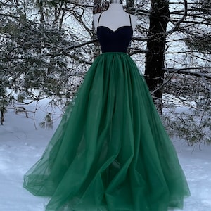 EMERALD Tulle Maxi Skirt, Any Size, Any Length, Any Color image 2