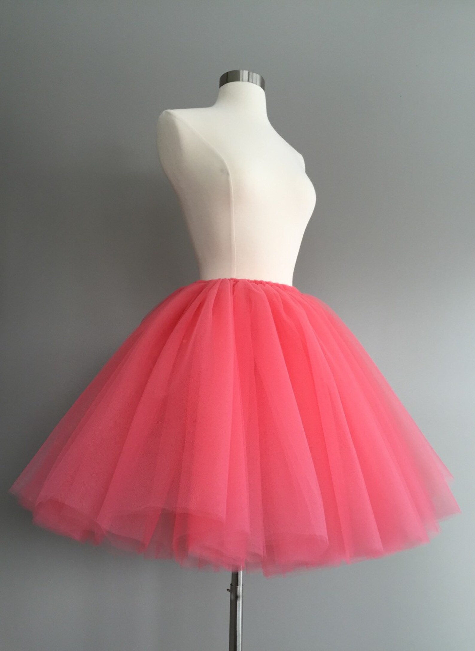 coral tulle table skirt