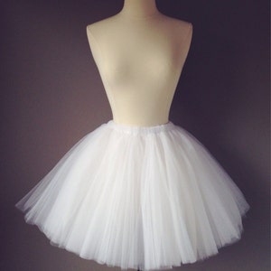 WHITE Tulle Skirt, Adult Tutu, Any Size, Any Length, Any Color image 1