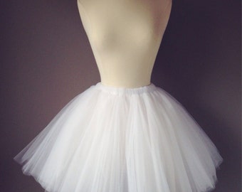 WHITE Tulle Skirt, Adult Tutu, Any Size, Any Length, Any Color