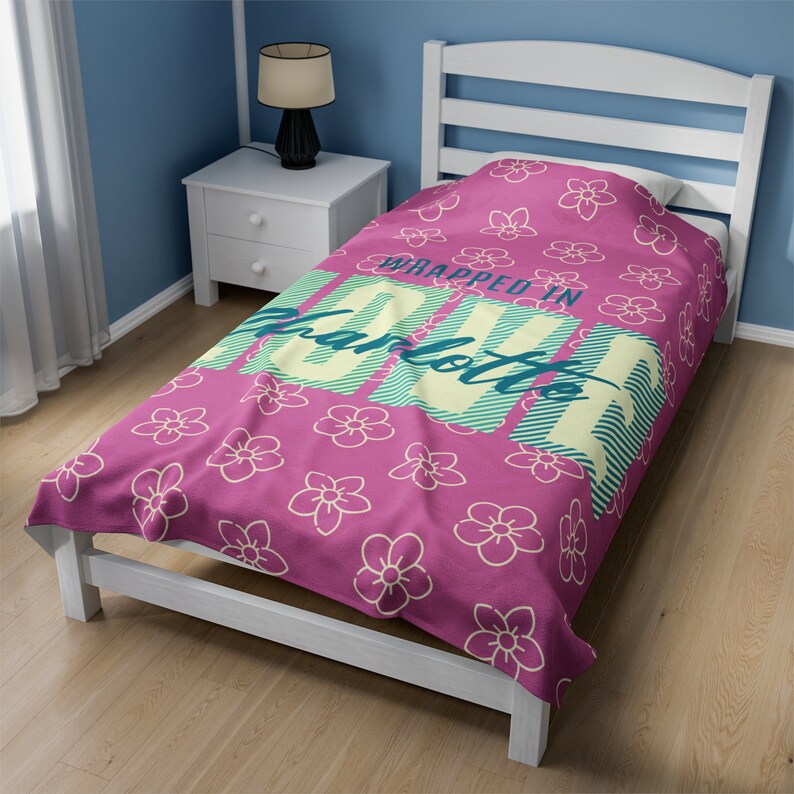 Personalized Baby Name Blanket, Girls Customized Blanket, Baby Shower