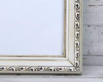 Shabby ornate picture frame, Antique white wood photo frames, Chic bedroom wall gallery home decor, Wedding gift ideas
