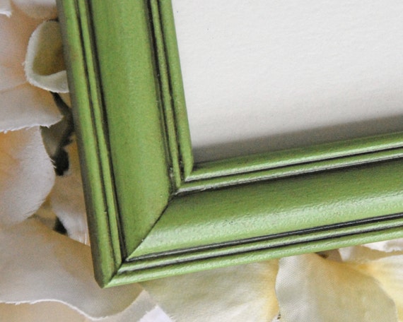 Green 4x4 square picture frame, Small wooden painted photo frames, Kids bedroom nursery room shelf decor, Birthday gift ideas Il_570xn