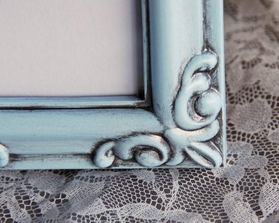 Farmhouse light blue photo frame, Small coastal picture frames, French country living room shelf home decor, Housewarming gift ideas Il_570xn