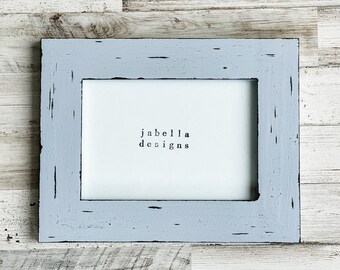 Dark gray wood picture frame, Distressed wooden photo frame, Coastal farmhouse table frames, Baby boy nursery room shelf decor gift ideas