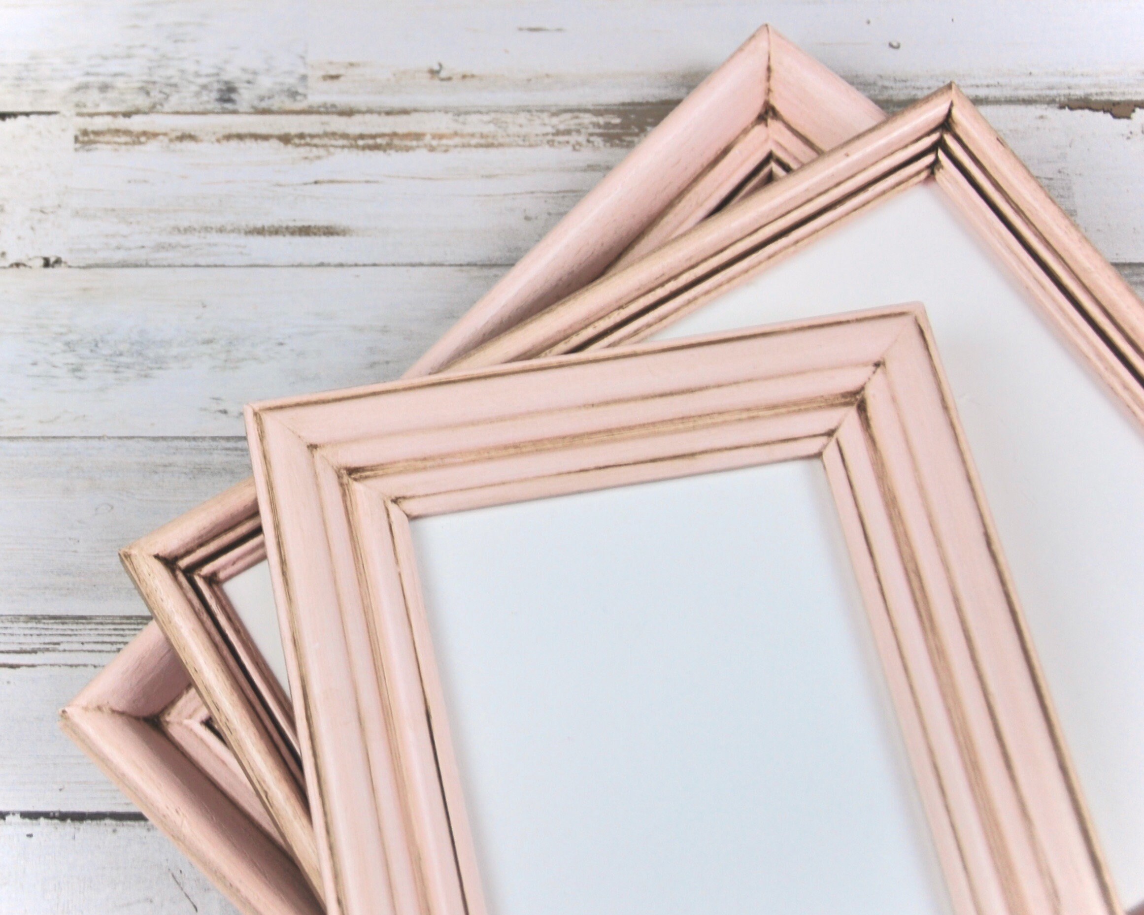 Blush pink picture frame set Lot of custom wood photo frames Etsy