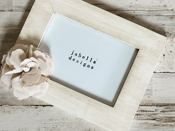 Wooden 5x7 photo frame, French country wood picture frames, Antique white farmhouse shelf decor, Wedding gift ideas Il_570xn