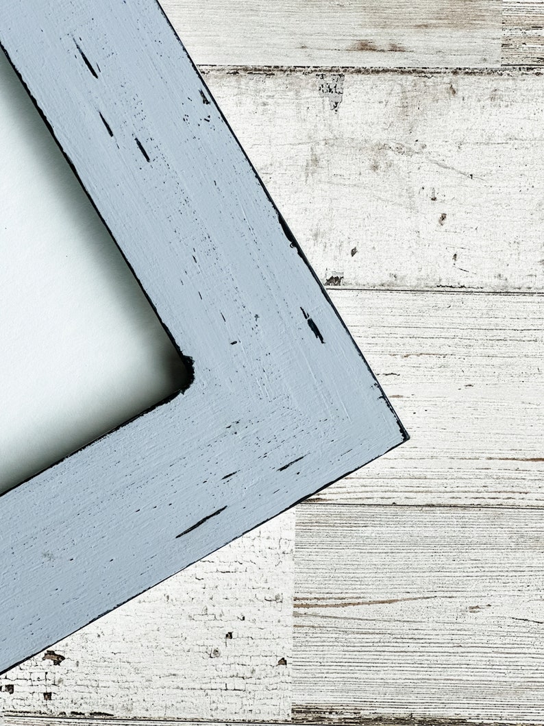 Dark Gray Wood Picture Frame Distressed Wooden Photo Frame Etsy