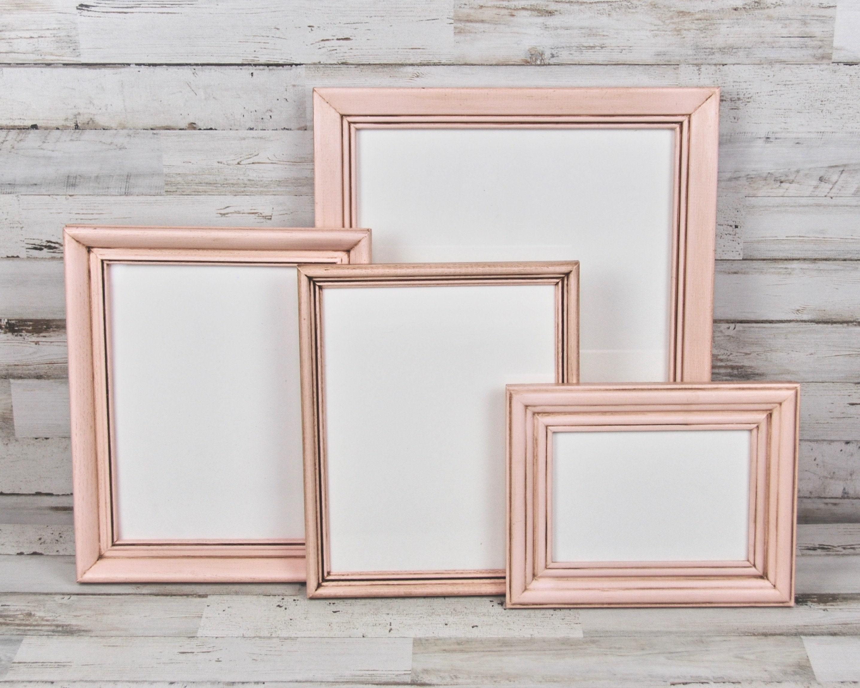 Blush pink picture frame set Lot of custom wood photo frames Etsy