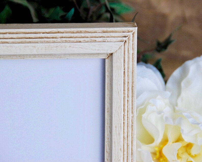 Farmhouse 10x13 Wood Photo Frame Antique White Collage Image 0