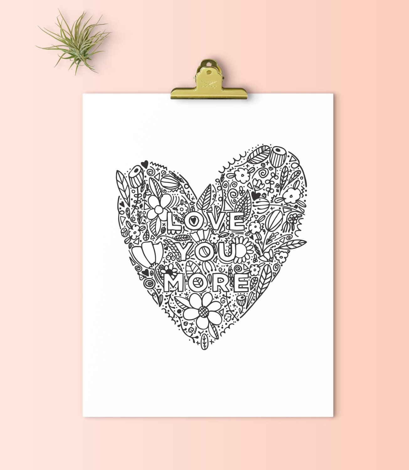 Love You More Downloadable Print Instant Download | Etsy