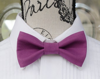 Dahlia Purple Bow tie - Dahlia 389B - Deep Violet  (Child - Adult)  Weddings - Grooms - Groomsmen - Graduation - Prom - Mens Bow Tie