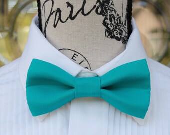 Turquoise Bow Tie 107B  (Child - Adult) - Weddings - Grooms - Groomsmen - Grad Bowties - Pre tied Bowties - Turquoise - Graduation