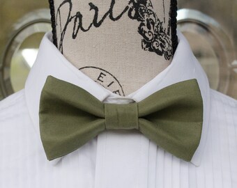 Moss Green Bow Tie  164R ( Child - Adult)  Wedding - Groomsmen - Ringbearers - Graduation - Mens Fashions - Pre-tied Bowties