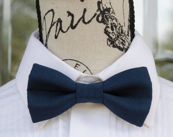 Navy Blue Bow Tie 20B  (Child - Adult)  Weddings - Grooms - Groomsmen - Grads - Graduation - Navy Bowties - Boys Bowties - Pretied Bowties