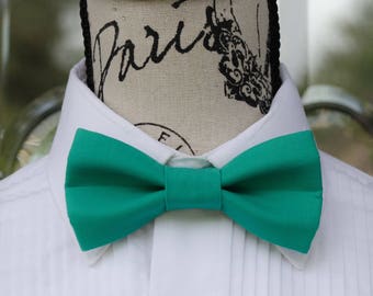 Jade Green Bow Tie  108B (Child - Adult) Weddings - Grooms - Groomsmen - Grad Bowties - Graduation - Pretied Bowties - Adjustable