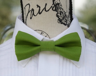 Med Olive Green - Evergreen 234B  (Infant - Adult)  Wedding - Groomsmen - Ringbearer - Graduates - Green Bowties - Pre-Tied Bowties