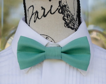 Teal Bow Tie - Teal 126B  (Child - Adult)  Weddings - Groomsmen - Ringbearers - Grads - Mens Fashions - Pre-Tied Bow Ties - Boys Fashions