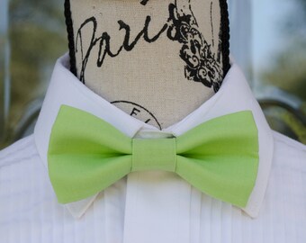 Lime Green Bow Tie - 75B ( Child - Adult )  Wedding - Grooms - Groomsmen - Grads - Graduation - Ringbearer - Lime Bowties - Bow ties