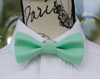 Aqua Green Bow Tie - Green 65B (Child - Adult)  Weddings - Grooms - Groomsmen - Graduation - Ring bearers - Pre-tied Bowties