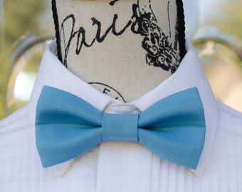 Coastal Blue Bow Tie - Blue 137B (Child - Adult)  Weddings - Grooms - Groomsmen - Ringbearers - Grad - Graduation - Business Attire