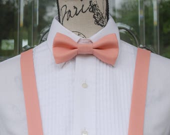 Cameo Bow Tie & Suspender  298B (Child - Adult)  Weddings - Grooms - Groomsmen - Graduation - Business Attire - Suspenders
