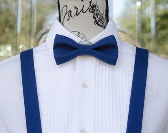 Royal Bow Tie & Suspender -Royal 19B/Cobalt Blue  (Child - Adult)  Weddings - Groomsmen - Graduates - Ringbearers - Special Occasions