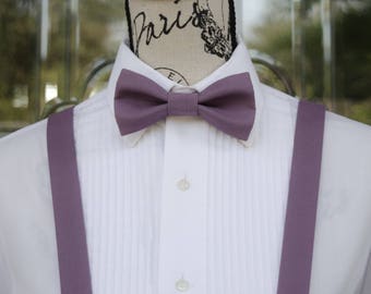 Mauve Bow Tie & Suspenders - Mauve 206B (Child - Adult) Weddings-Groomsmen-Ringbearer-Graduation-Prom-Business Attire-Suspenders