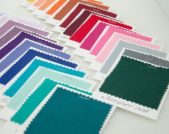 Fabric Swatch - Solid Colours Only for Bow Ties/Suspenders -  Blues/Greens/Grays/Black/White/Browns/ Gold/ Tans/Rusts