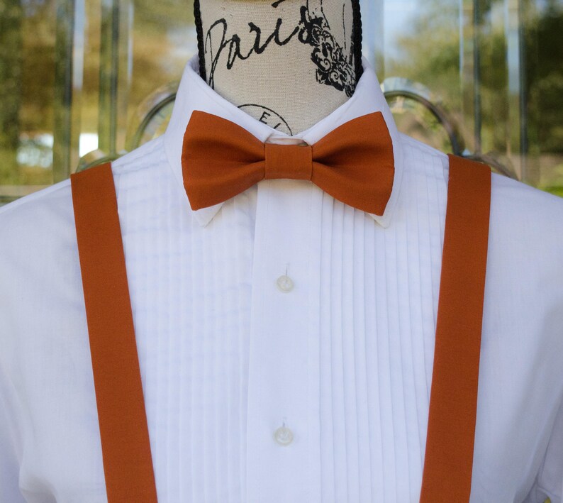 Burnt Orange Bow Tie & Suspender Spice 293b/burnt Orange | Etsy