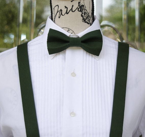 Suspender and Bow Tie Adults Men Kelly Green Wedding Formal Wear Accessories