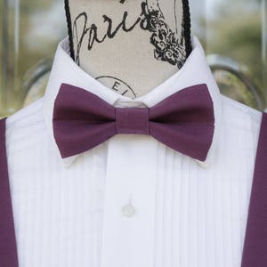 Eggplant Bow Tie & Suspender Eggplant 205B Child Adult Weddings Groom Groomsmen Graduation Prom Suspenders Mens Fashion image 2