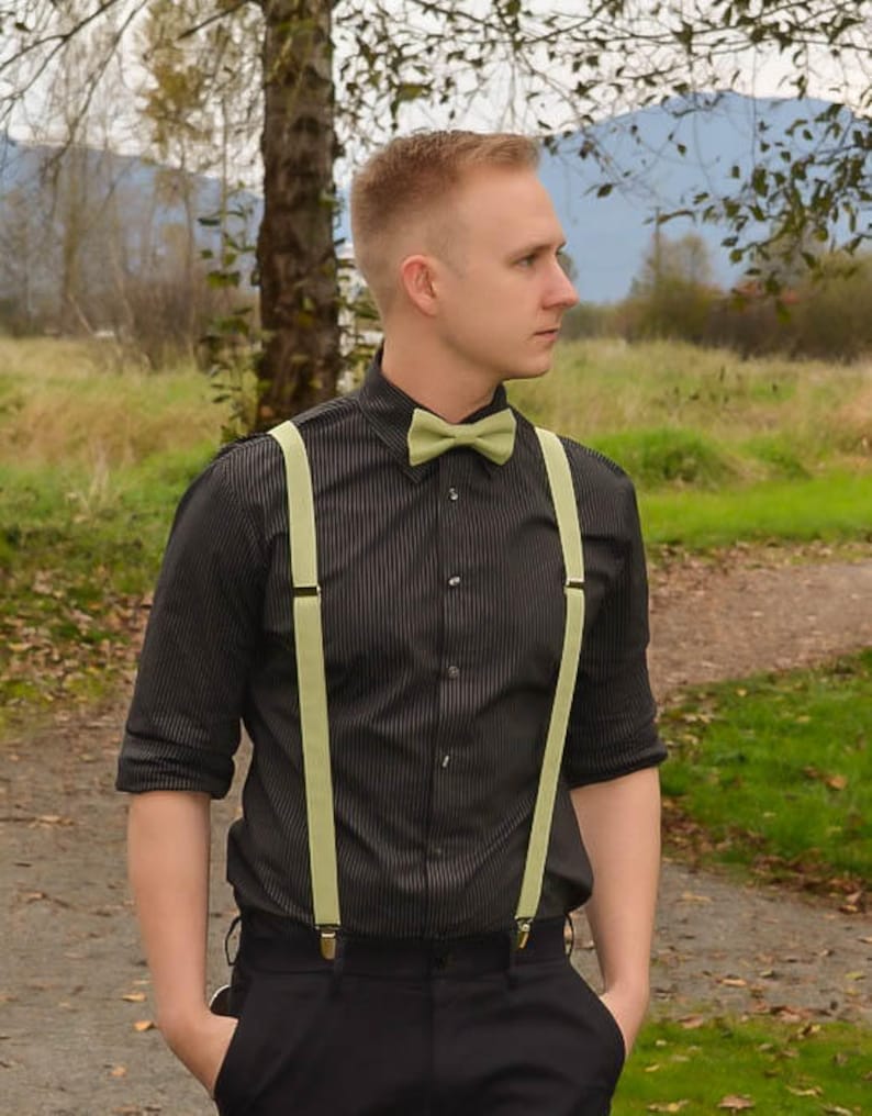 Sage Green Bow Tie & Suspender 172B Child Adult Wedding Etsy