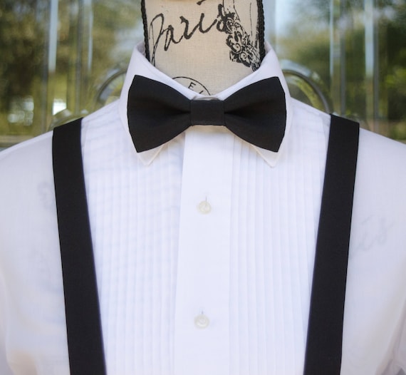 Formal Black with Embroidered Monogram Bow Tie and Cummerbund Set