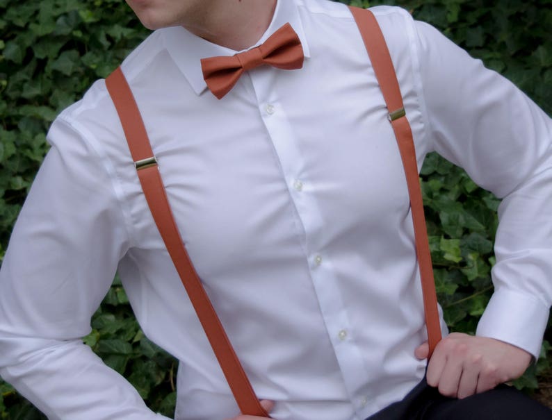 Rust Bow Tie & Suspender Rust 105B child Adult Etsy