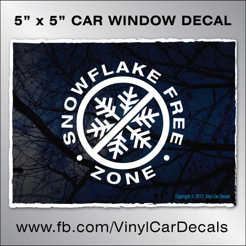 Snowflake Free Zone white car decal 5 x 5 Etsy