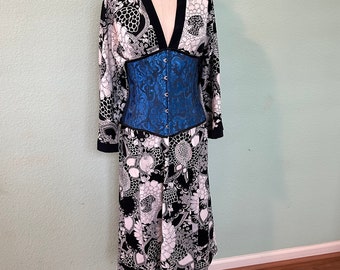 Vintage Kimono 2-in-1 jurk & korset M Medium kostuum Anime Cosplay Geisha Kabuki