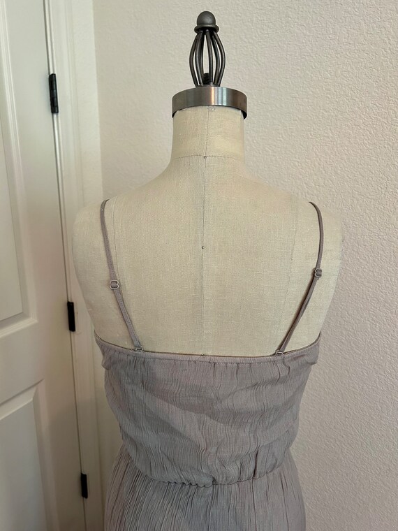 Lace & Gauze Maxi Dress: Sleeveless Beige Slip Dr… - image 5