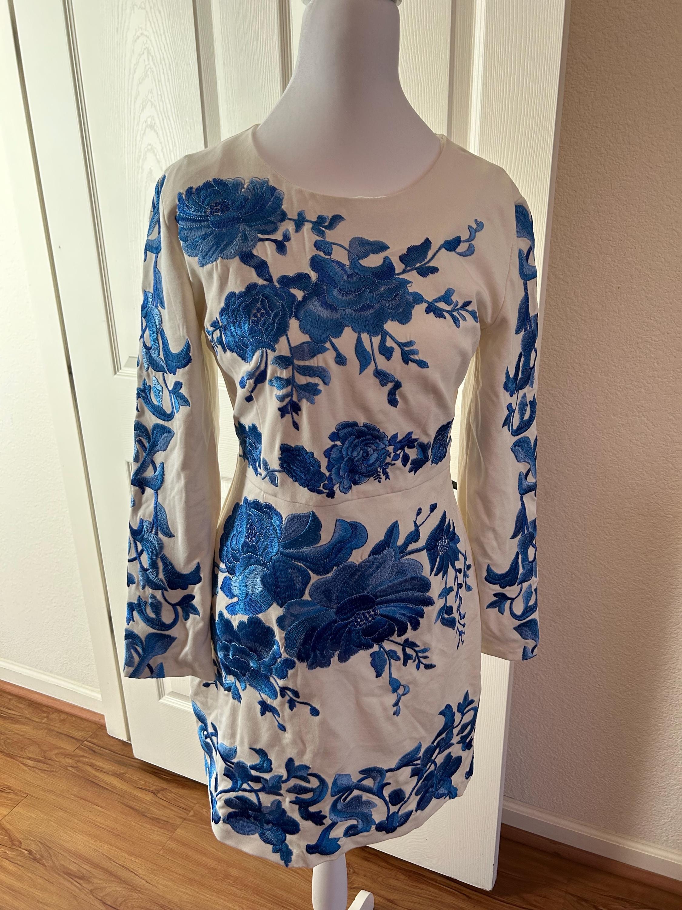 Blue and White Chinoiserie Dress - Etsy Blue and White Chinoiserie Dress - Etsy
