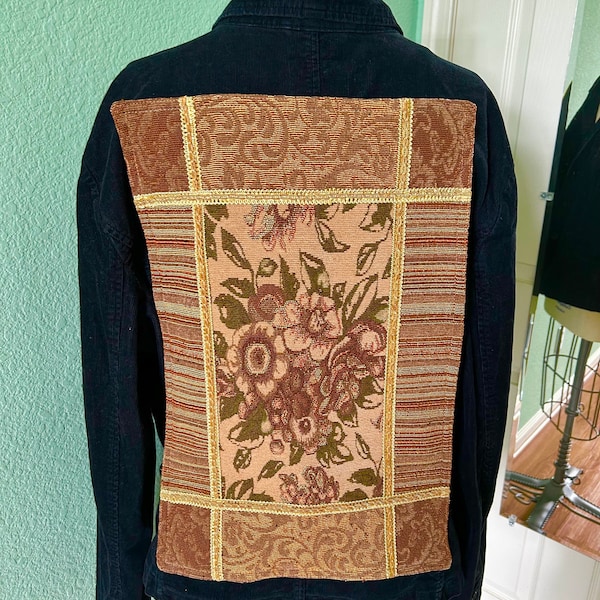 Vintage Sustainable Oneoff Brocade Damask Corduroy Jacket Blazer With Lux Trim XXL Extra Extra Large
