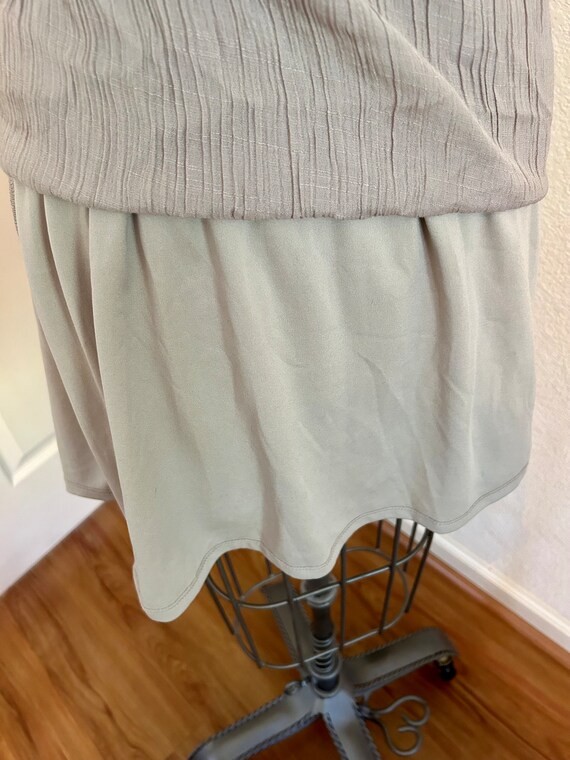 Lace & Gauze Maxi Dress: Sleeveless Beige Slip Dr… - image 8