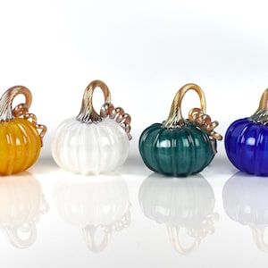 Opaque Baby Pumpkin: Hand Blown Glass Fall Decor