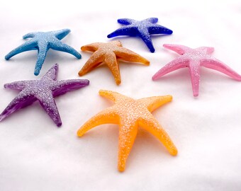 Étoile de mer en verre sculptée à la main : décor côtier, vie marine