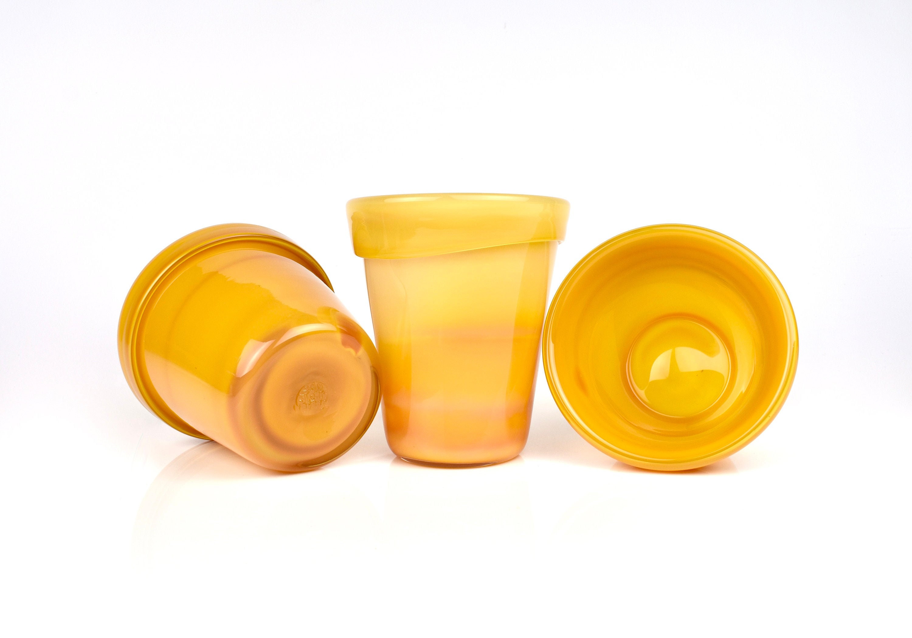 Honey Planter hand blown glass flower pots home and garden Etsy