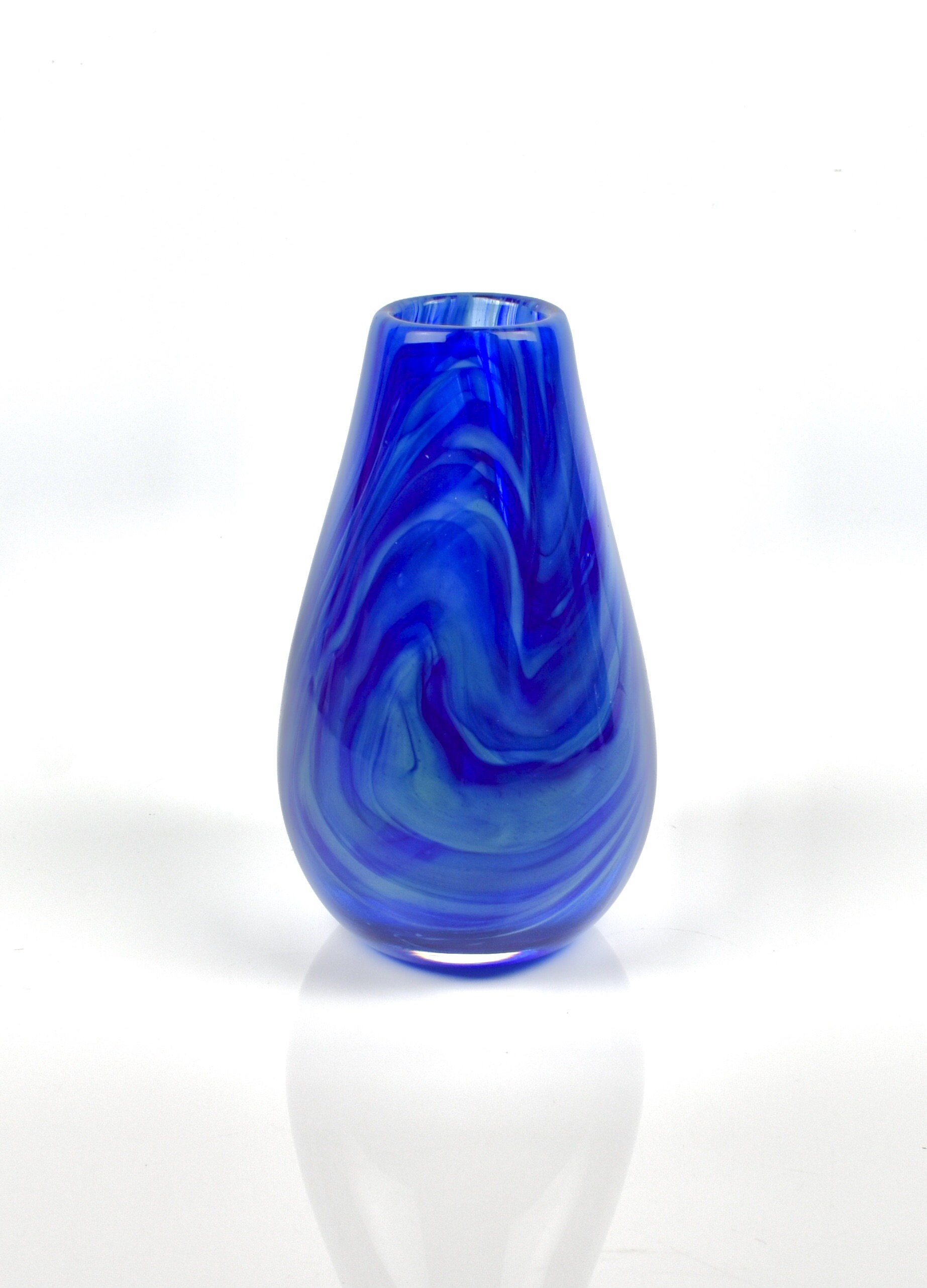 Blue Swirl Vase hand blown glass vase swirled colorful Etsy