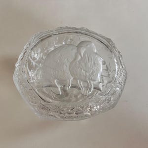 Vintage love bird, crystal Jihlavske Bohemia Sklarny 24% PbO made in Czech Republic trinket, jewelry box