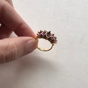 Vintage Avon purple rhinestone statement ring size 9