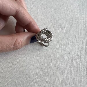 Vintage Vogue silver tone rope textured swirl adjustable ring