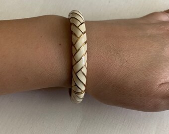 Bracelets Ivory Glass Bracelet Ivory Glass Beaded Bracelet Ivory /& Topaz Beaded Bracelet 2 Strand Ivory Bracelet Cream-Gold Bracelet